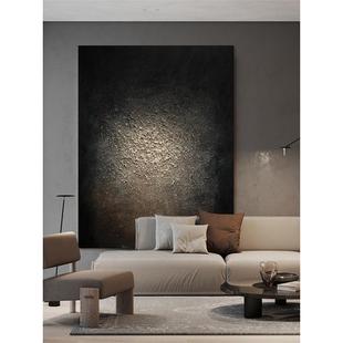 HYX. Original hand-painted oil painting "Brahman" black gray texture decorative painting living room modern minimalist wind porch hanging painting