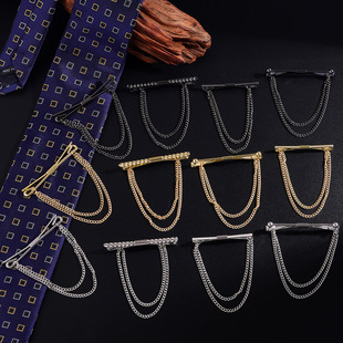 Gold and Silver Gun Black Belt Chain Shirt Collar Support Collar Holder Collar Corner Clip Collar Corner Pin Simple Collar Brooch