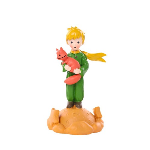 Prince Fox Cake Cartoon Immortal Flower Valentine's Day Props DIY Accessories Desktop Resin Crafts Small Ornaments