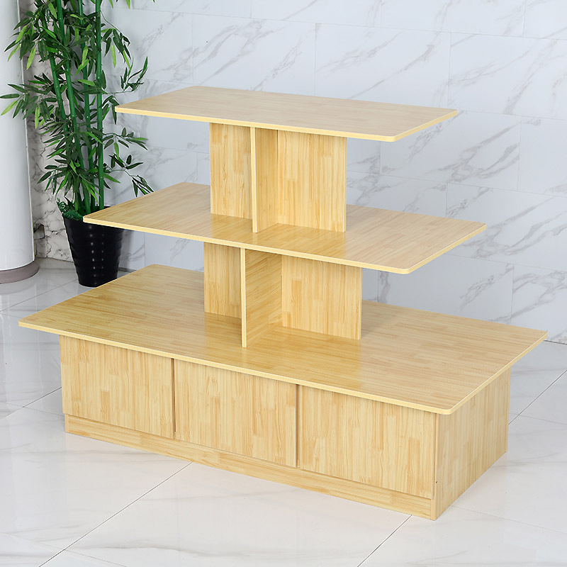 超市中岛展示柜化妆品促销台鞋子展示架茶叶货架圆形母婴店展示台