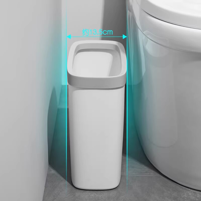 Manufacturer Wholesale Trash Can with Narrow Gap, Toilet and Bathroom with Narrow Edges, Narrow Gap and Thin Flat Bathroom Bucket
