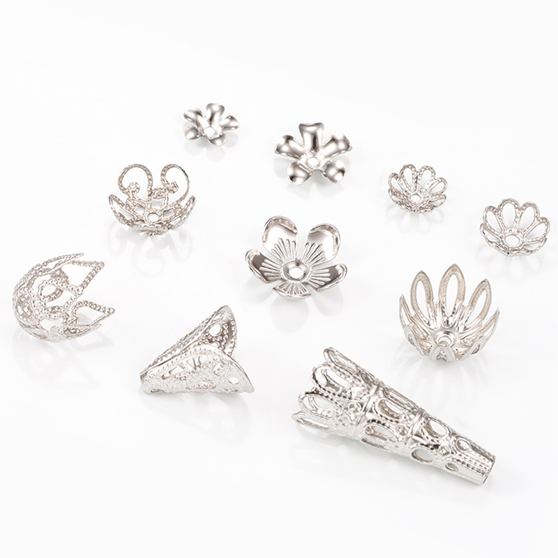 DIY Jewelry Accessories Classification 1 Piece Quantity 304 Stainless Steel Material 1 Piece 304 Stainless Steel Floral Flower Shape Bead Caps