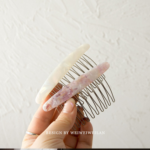 Super Fairy Fritillary Acetic Acid Insert Comb Seamless Hair Comb Bangs Clip Headgear Anti-Slip Broken Hair Inverted Hairpin Back Head Hairpin for Women