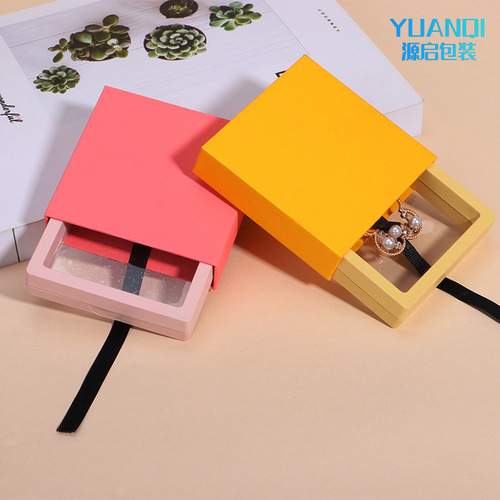 Transparent PE floating drawer box, transparent jewelry box, PE floating film gift box, ribbon drawstring storage box