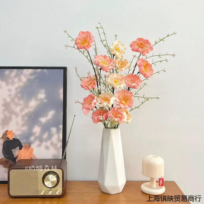 Ветровой порошок, диск, цветок, искусственные цветочные украшения с вазой, высококачественная азалия, искусственный букет, цветочная композиция, украшение для стола в гостиной, скидка