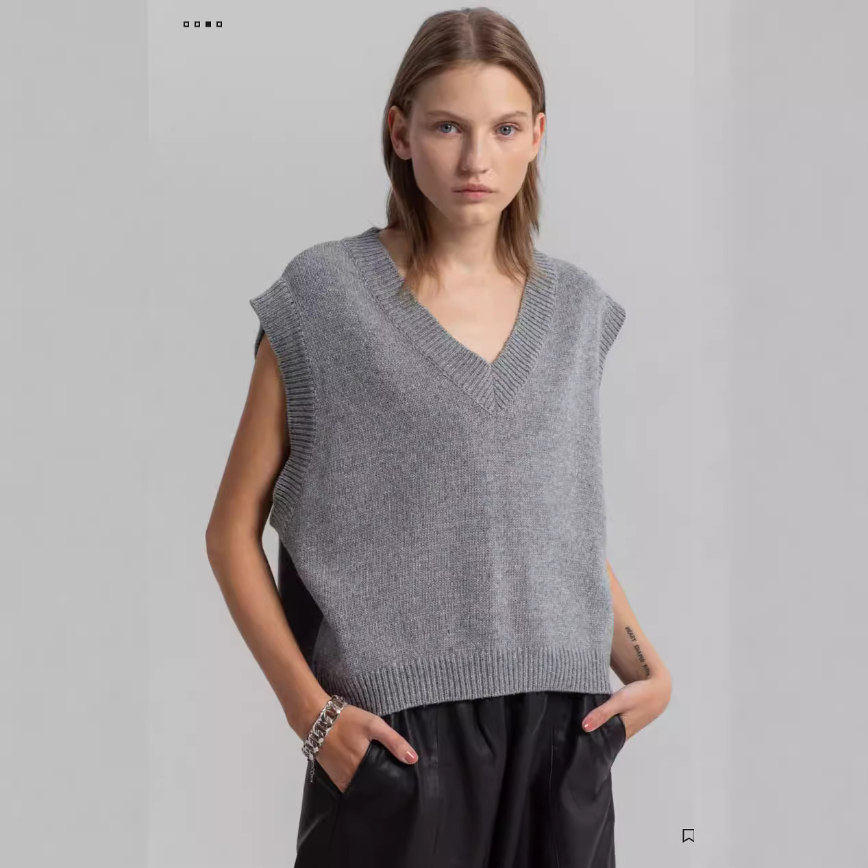 Arte frankieshop primavera nuevo chaleco de lana suelta adelgazar Chaleco de punto perezoso simple suéter
