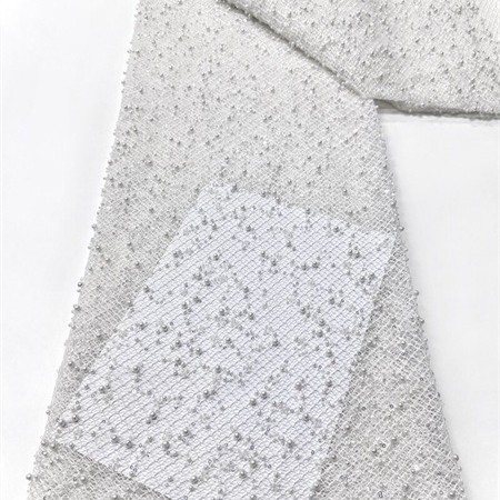 Fabricantes nuevos populares en línea cena de moda vestido de fiesta falda de cuentas tela tridimensional cuerdas bordadas