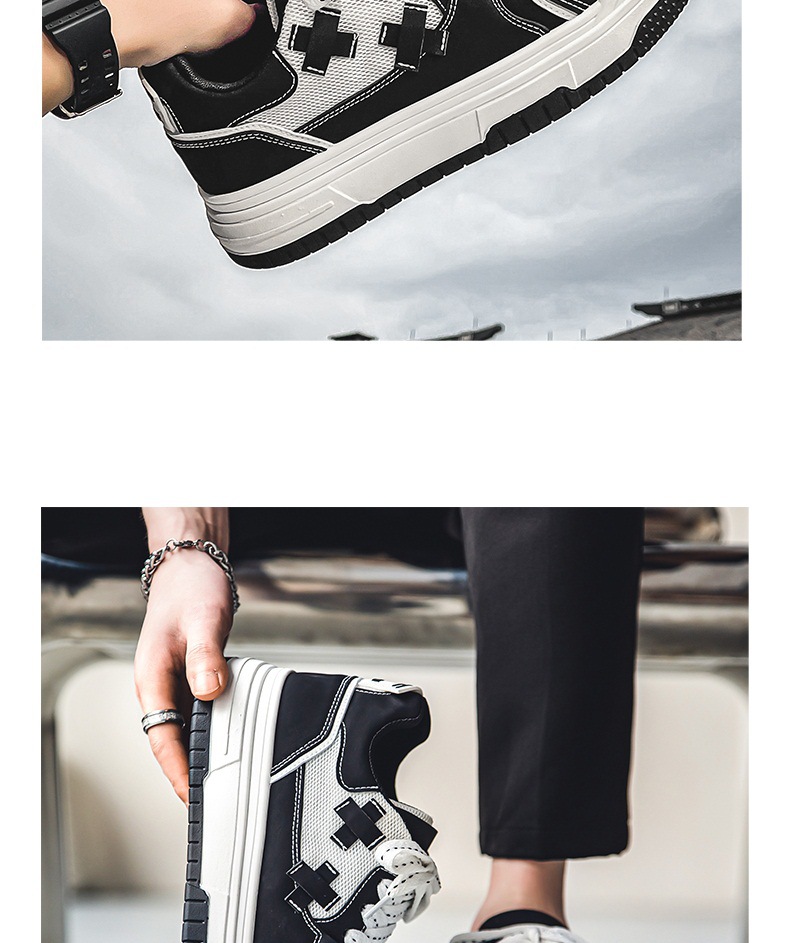 Men's Casual Sneakers White Platform Comfortable Trendy Shoes_voghion.com