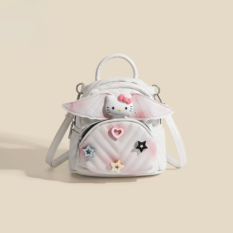 Рюкзак (Hello Kitty) милый мини-сумка на одно плечо, стёганая экокожа, трансформируемый, 2023
