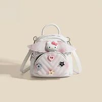 Рюкзак (Hello Kitty) милый мини-сумка на одно плечо, стёганая экокожа, трансформируемый, 2023