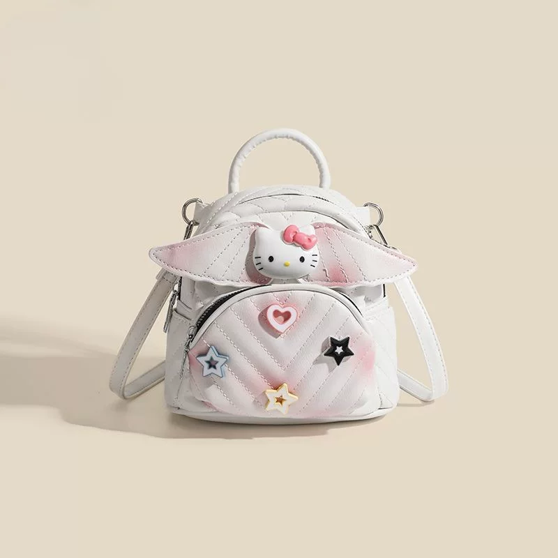 Рюкзак (Hello Kitty) милый мини-сумка на одно плечо, стёганая экокожа, трансформируемый, 2023
