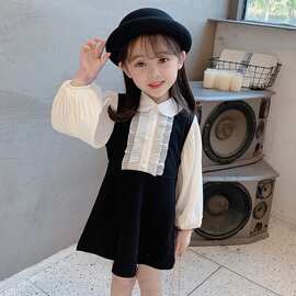秋款公主ins连衣裙洋气小香风裙子 学院风时尚宝宝长袖裙子2120