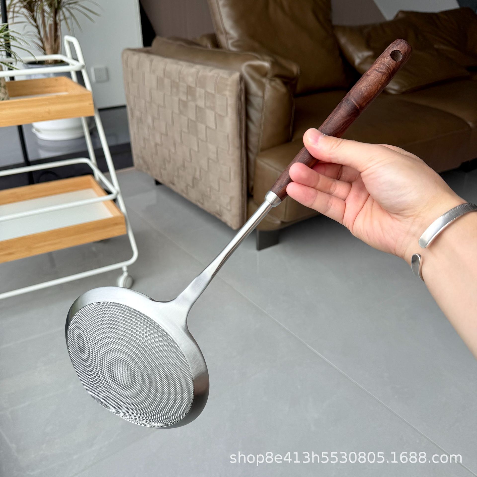 Zhuo Deming 18 / 10 malla de acero inoxidable cocina de espuma barrera de aceite cucharilla de filtro de leche de soja doméstica picadora frita