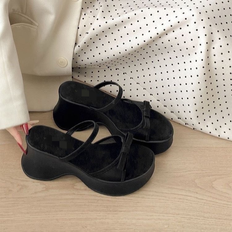 Fairy Beige aumentó la altura de las zapatillas de fondo grueso 2026 nuevo estilo de verano para vestir con una falda anti-deslizante zapatillas frías image 6