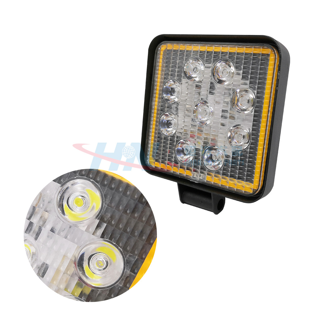 Luz DE TRABAJO cuadrada de coche de suministro transfronterizo luz de trabajo de camión 9LED luz de trabajo flash 10-30V