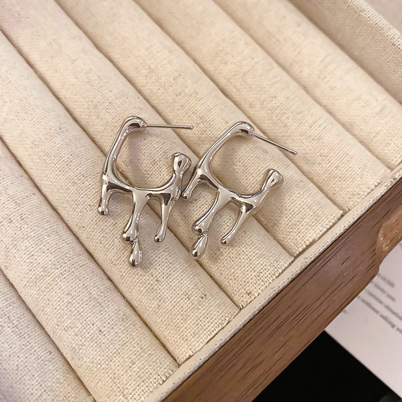 Pendientes de doble cara de la Perla del diamante de la aguja de plata Corea del Sur ins elegante pendientes de estilo frío pendientes de diseño de moda para las mujeres