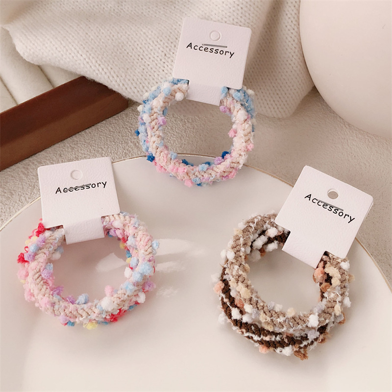 3 cabello de la niña arco iris de frijol de azúcar cuerdas de cabello lindas y versátiles anillo de cabello base de cuerdas de cuero de alta elasticidad joyería para el cabello