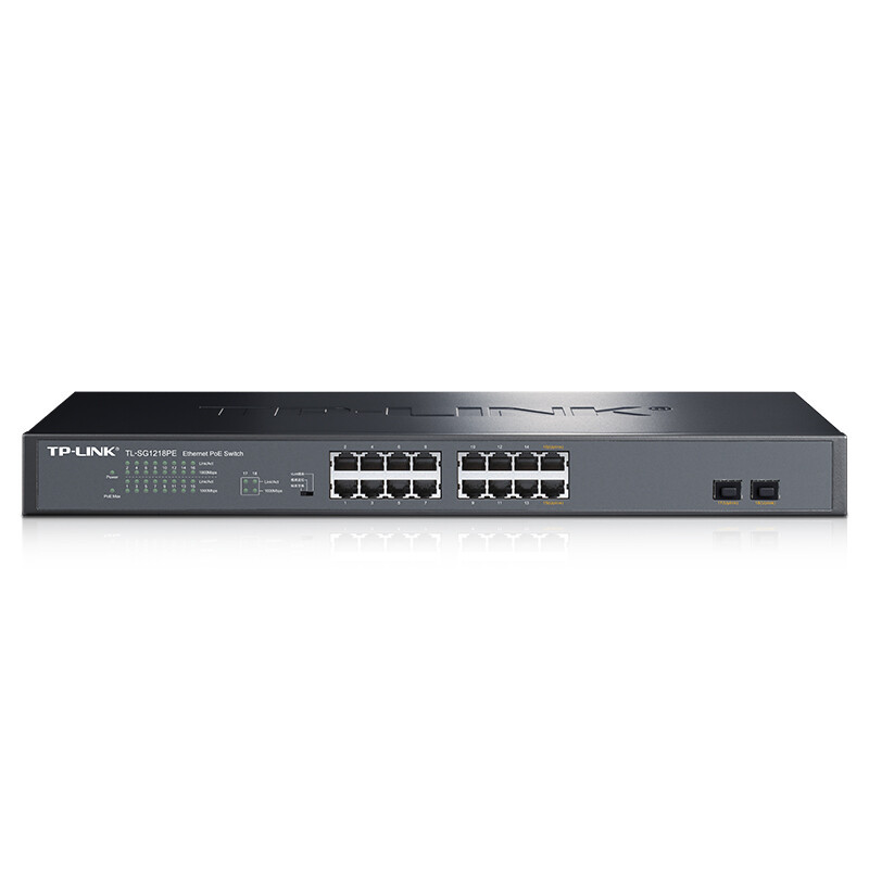 TP-LINK普联 TL-SG1218PE 全千兆16口PoE交换机VLAN48V供电模块SF