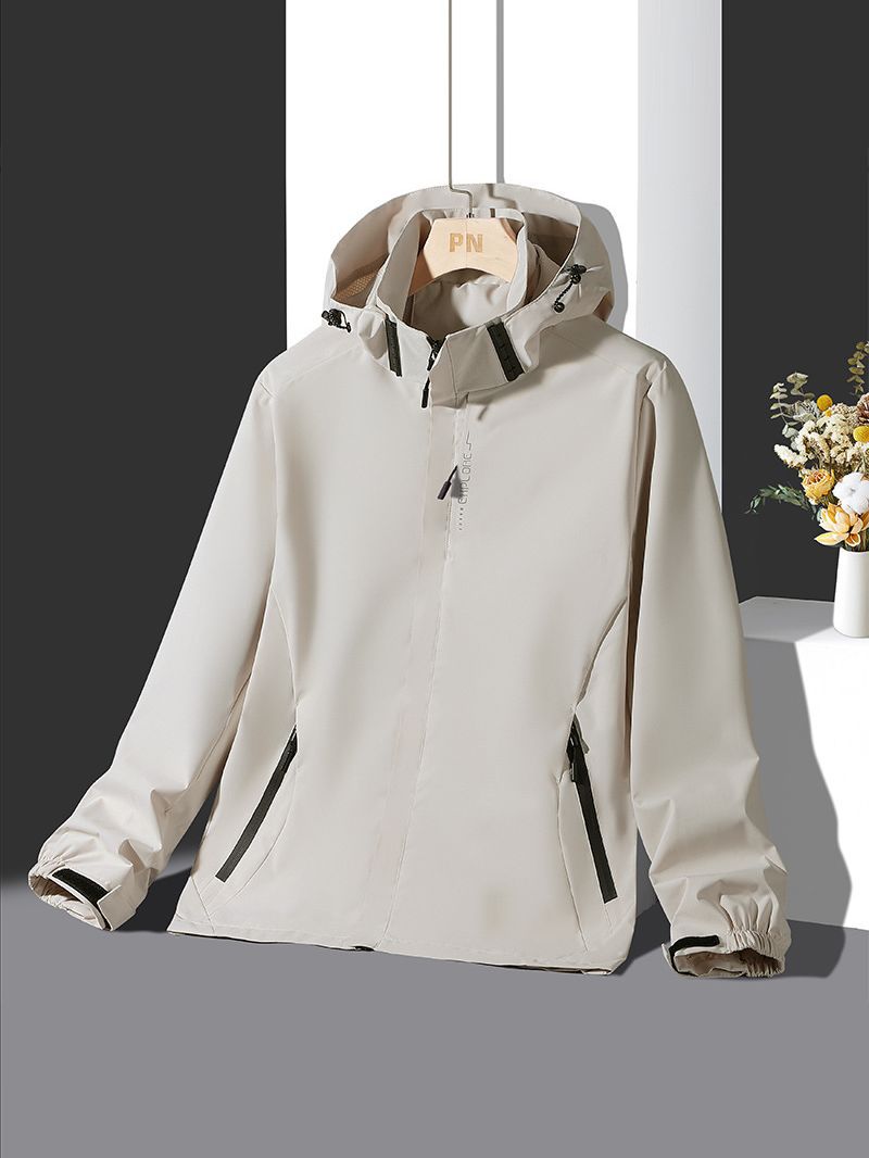 Hombres y mujeres misma primavera, otoño e invierno con capucha suelta casual nuevo 2023 impermeable cálido a prueba de viento chaqueta image 3