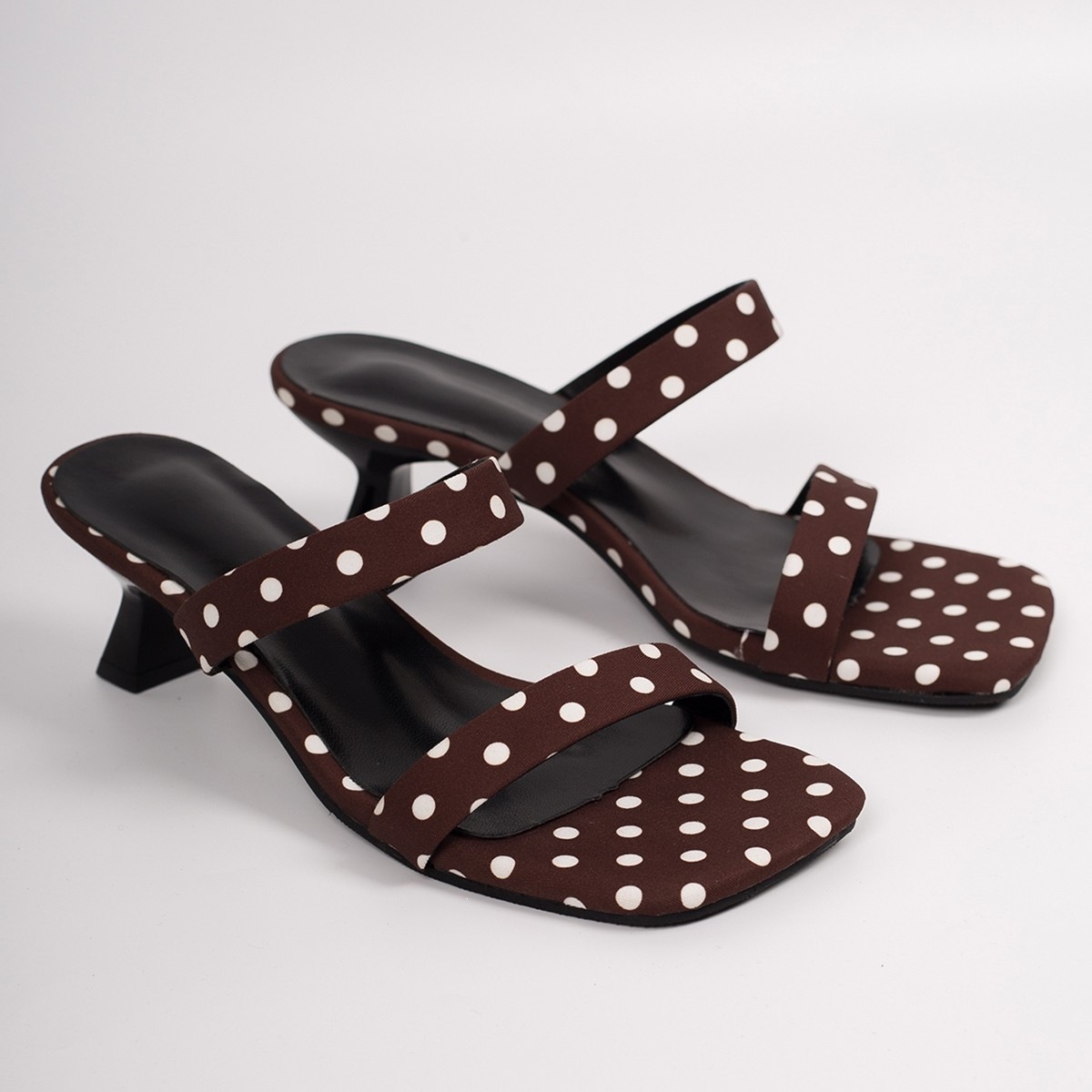 Sandalias Mules de Tacón Grueso de Cuero PU con Punta Cuadrada para Verano