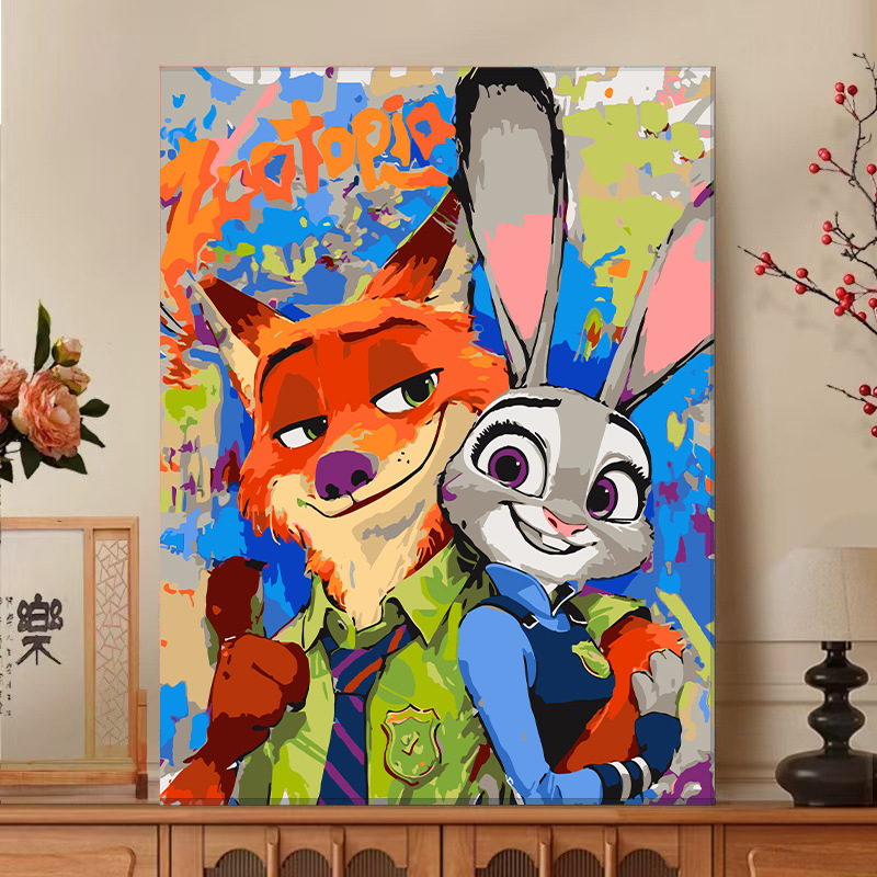 动漫数字油画diy手绘填色卡通周边2025新款丙烯画装饰