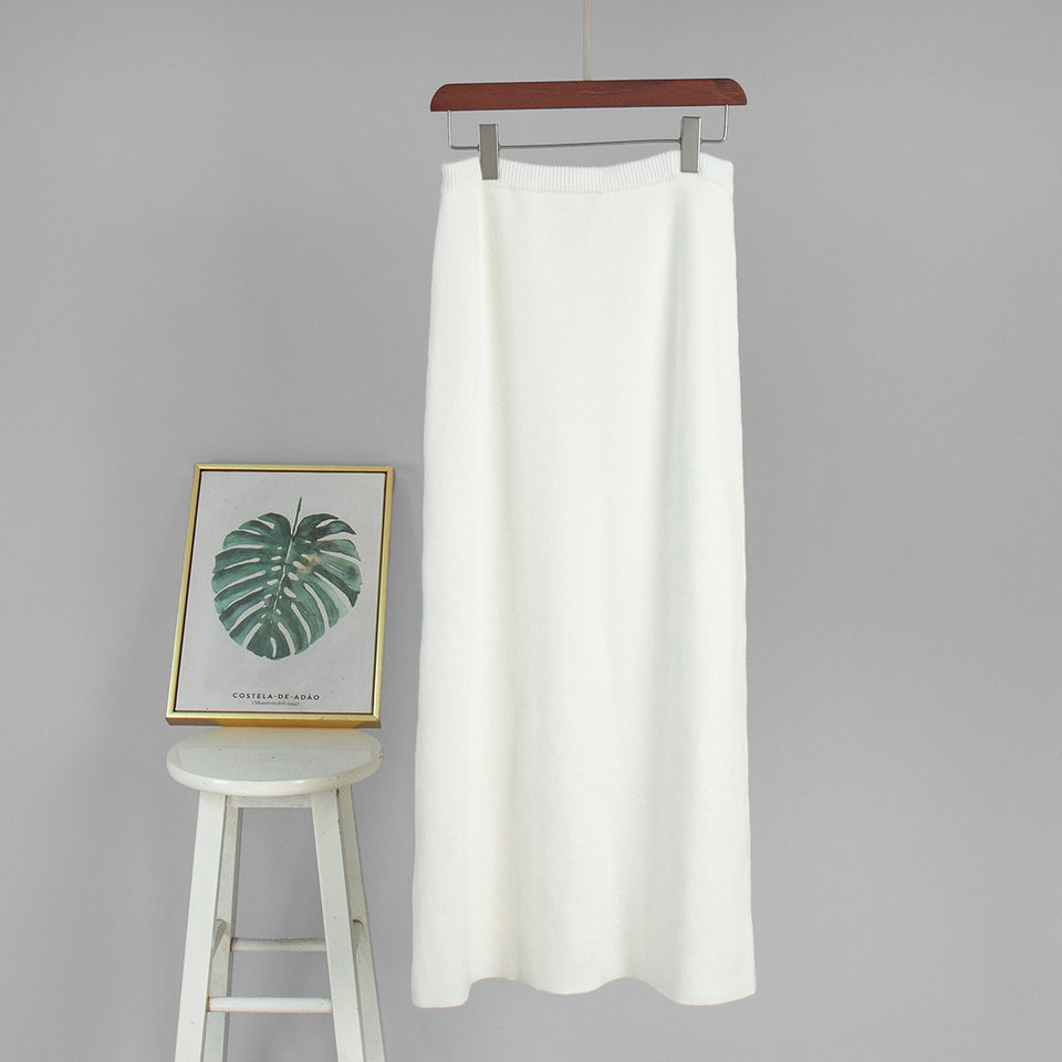 Bộ đầm áo len cổ cao dài tay phối chân váy dài dệt kim form rộng nữ — 50% Visco, 30% Polyester, 20% Nylon, Màu trắng be, Màu xanh lam, Màu xám chi tiết 21