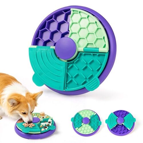 Pet educational slow feeder dog interactive toy anti-choking multi-zone food training food tray pet supplies