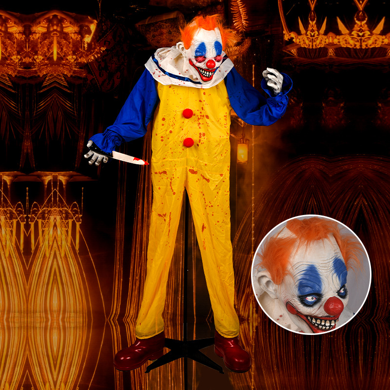 Halloween clown fantasmas eléctricos de terror luminoso sonido trajes de fantasma de terror parque de recreo de actividades túnel