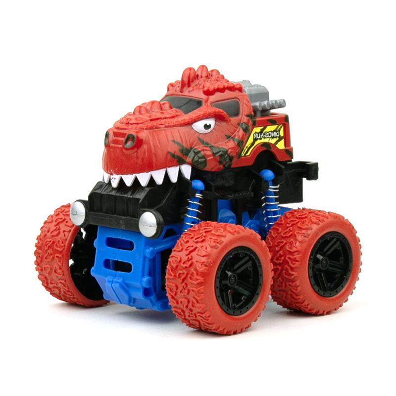 Dinosaur Car Color Box Set, Inertia Four-Wheel Drive Car, Baby Bus, Monster Durable Rebound Car, Small Toy Car for Boys