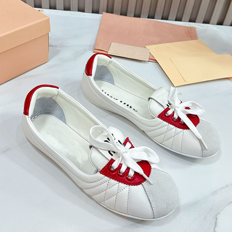 Baskets de ballet douces françaises pour femmes, semelle plate, nouvel article printemps/été 2024, chaussures blanches, One Foot pour femmes_voghion.com