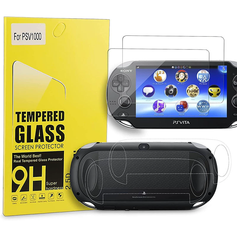 Закалённое защитное стекло для Sony PSV1000 (PSVita 1000), передняя и задняя, 9H, 2.5D, 0,3 мм