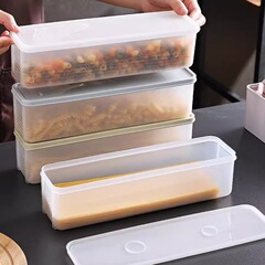 ✅麺収納ボックス長方形プラスチック冷蔵庫食品保存ケース台所蓋付き雑穀そうめんケース密封ケース