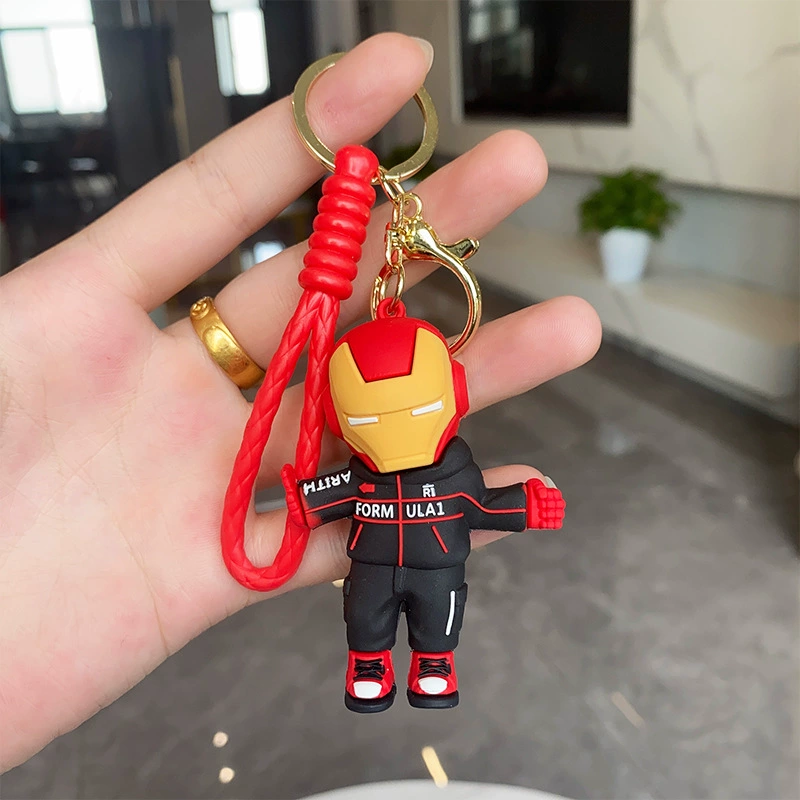 Ключок-брелок Мстители, мультфильм, мини-фигура, кулон, кукла, Marvel, подарок на день рождения