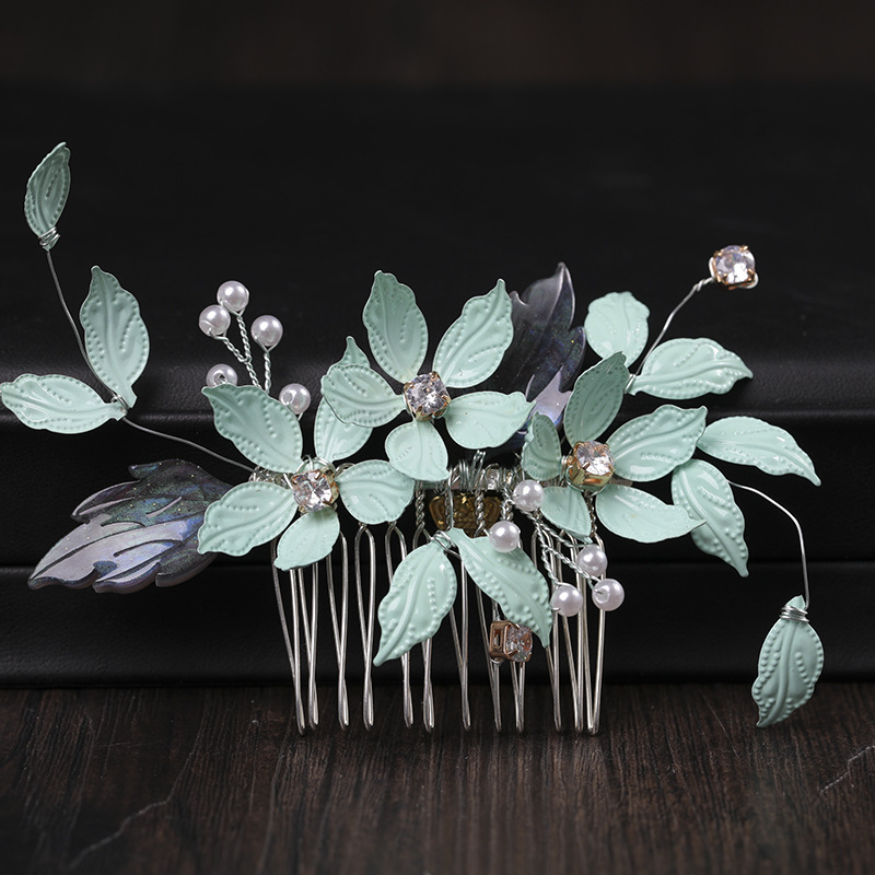 European and American bride hairpin hair accessories, braided hair with side insert comb, dress up hairpin, hair decoration with pearl accessories