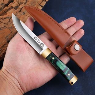 Mongolian hand knife handmade high manganese steel forged hand steak imported fruit knife handmade meat barbecue