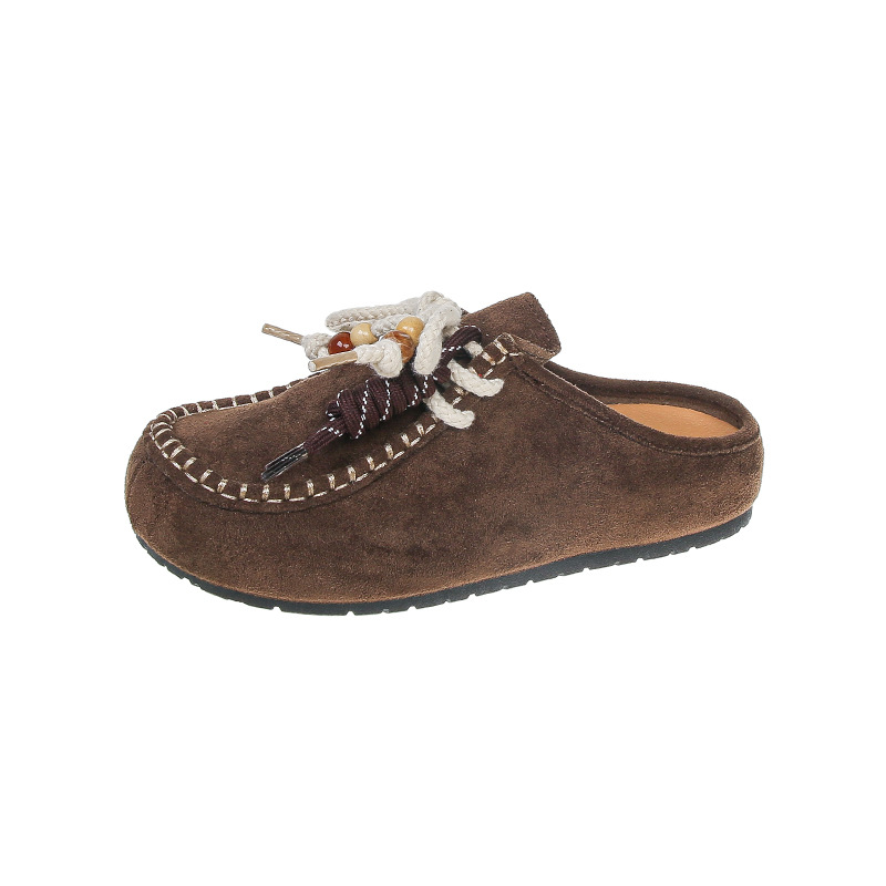Pantofole da donna taglie forti con perline, suola spessa, stile casual, mezze pantofole, primavera 2026, qualità export, comode scarpe da casa_voghion.com