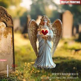跨境洁白天使女孩雕塑盆栽和花园防水户外庭院亚克力地插
