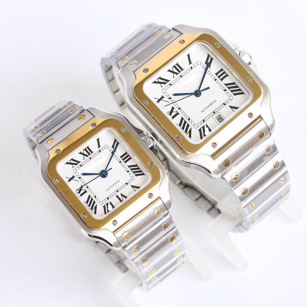 Fábrica transfronteriza af kajiashan dushi relojes de pareja mecánicos totalmente automáticos relojes de acero fino aguja azul a la parrilla comercio exterior al por mayor
