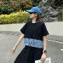 撞色显瘦气质法式t恤
