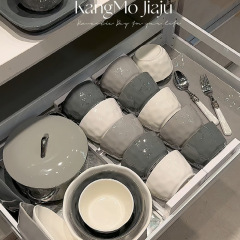 康陌北ヨーロッパネット紅高颜値創意碗皿釉薬下彩陶磁器碗皿セット家庭用卸売り自由組み合わせ