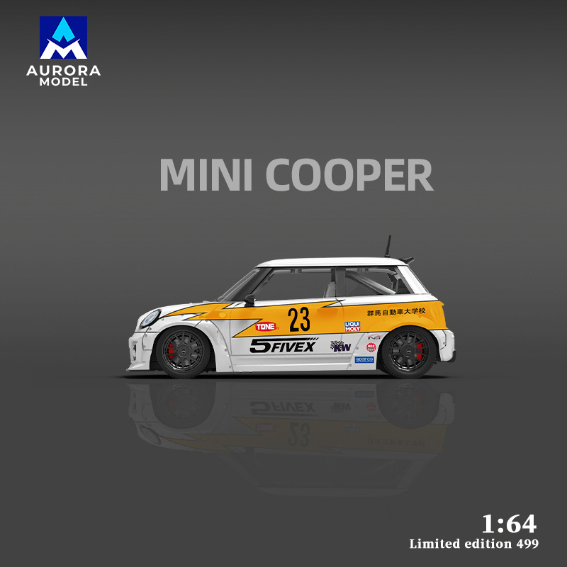 도매-AM 1:64 BMW 미니 쿠퍼 번개 레드 불 건담 시뮬레이션 합금 자동차 모델