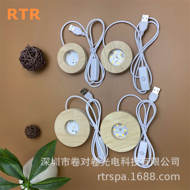 LED-Lampenemitter DIY Steckerlampe Nachtlicht Kristallkugel Duftlampe Parfümzerstäuber Marktstandleuchte Flohmarktleuchte runde Leuchte Echtholz leuchtender Sockel