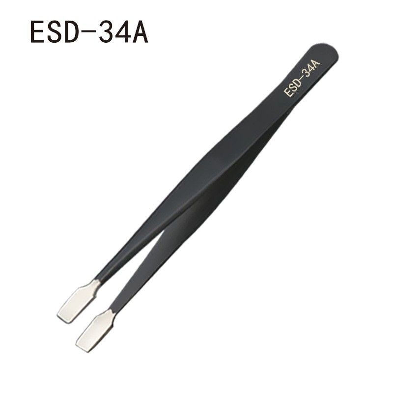 Pinzas antiestáticas de precisión de borde de presión de 1,5 de espesor, pinzas de acero inoxidable, codo puntiagudo, juego de pinzas con pinzas para recoger el nido de pájaro