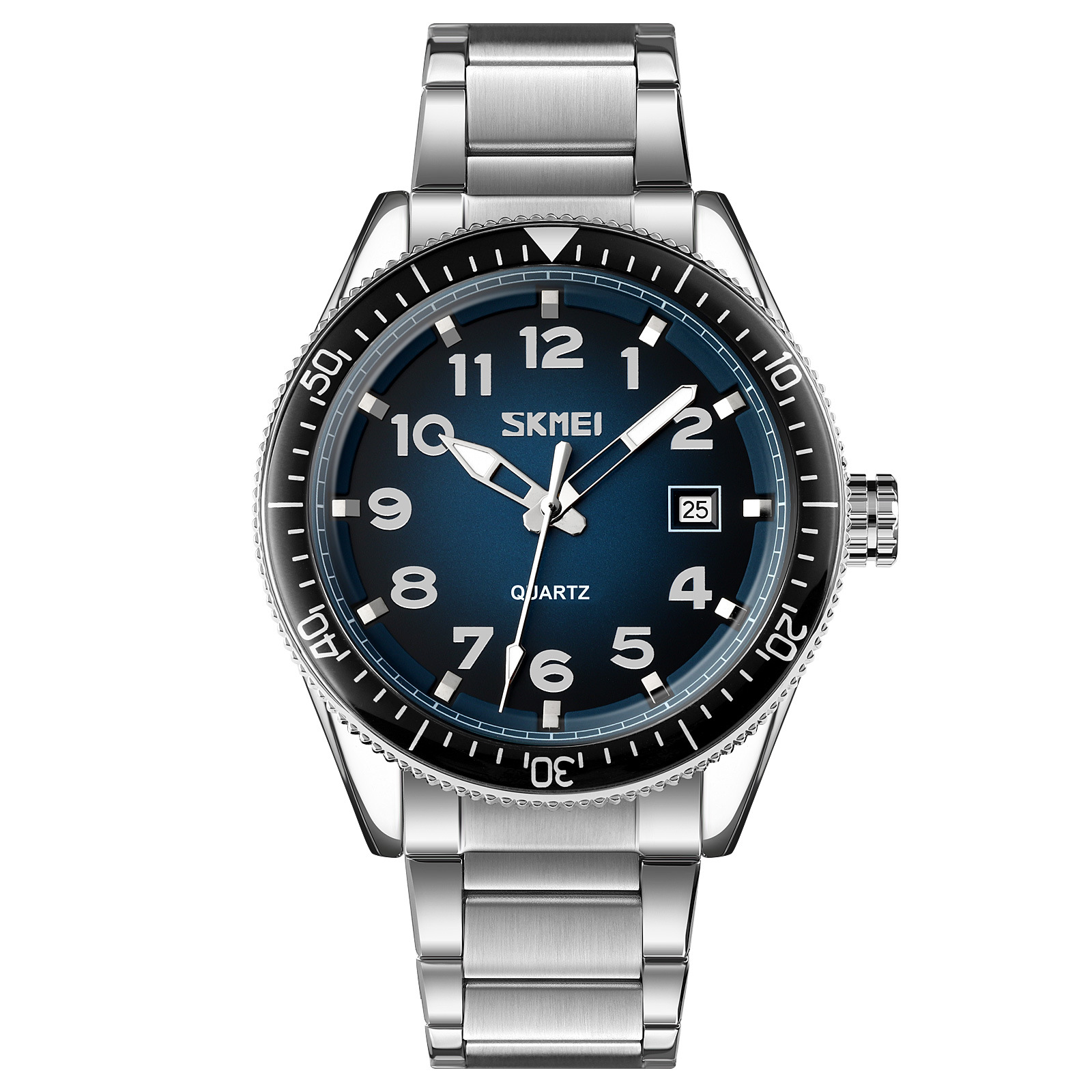 Momento de relojes de cuarzo para hombres ocio reloj de acero de negocios impermeable calendario único reloj fuente de fábrica al por mayor en stock