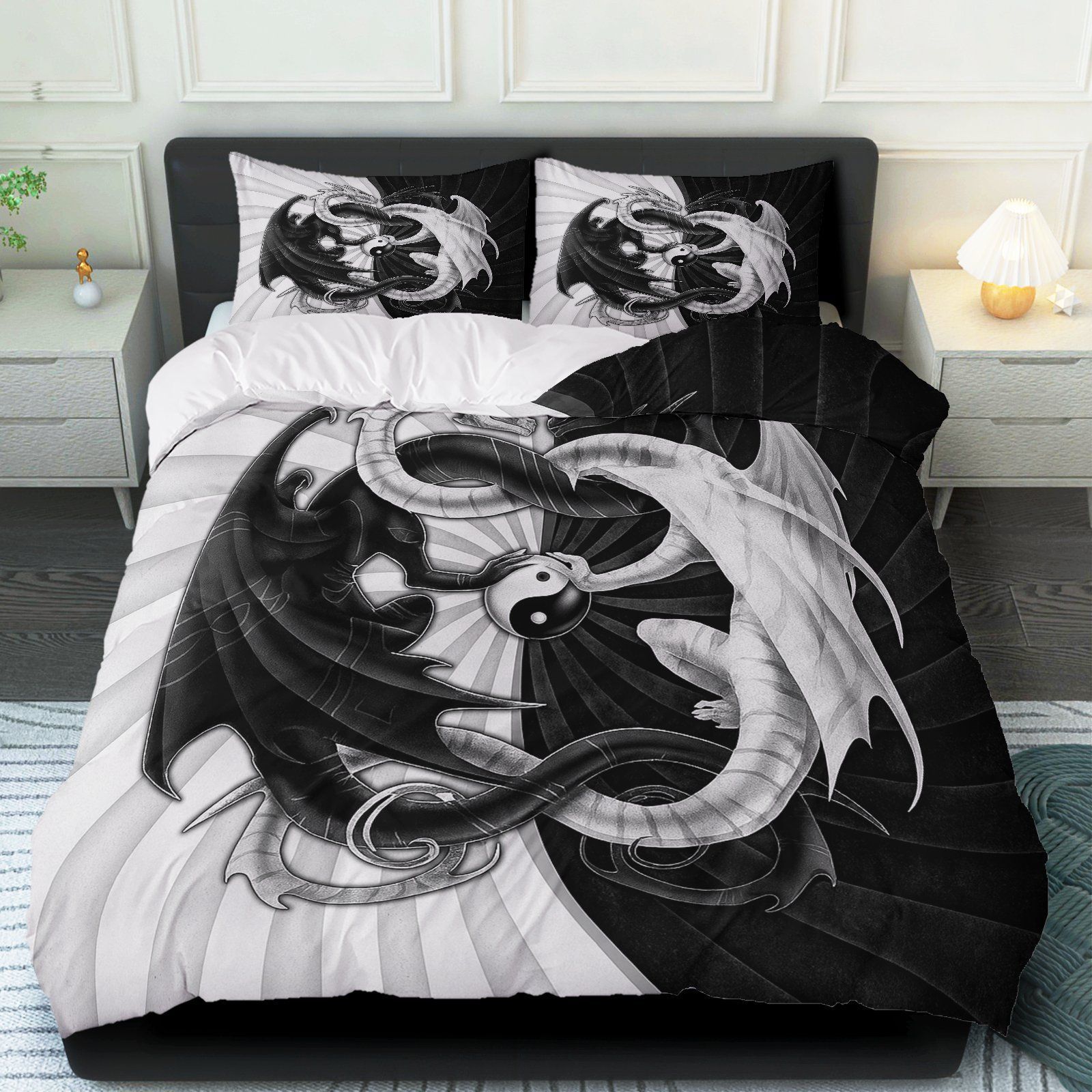 Transfronterizo para textiles domésticos abrasivos de impresión digital colorido dragón quilt kit fuente de fábrica TEMU / JIT