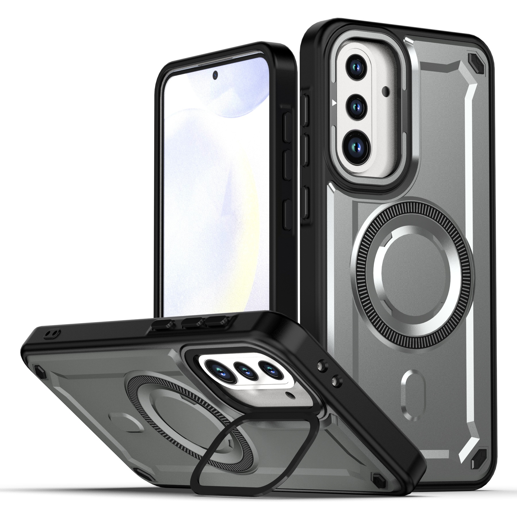 Adecuado para Samsung A56 Golden Armor Set Funda para teléfono móvil A36 Car Magnetic Anti-caída Funda protectora A26 dos en uno image 8