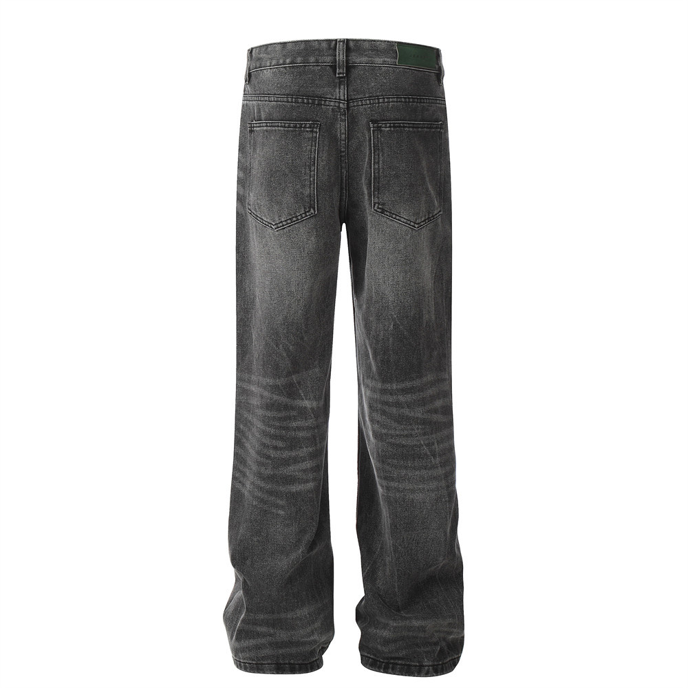 ​​"Herren Vintage Schlagjeans - Punk Style Distressed Denim Weite Beinhose für Casual & Hippie Fashion (Blau/Schwarz, S-XXL)"​​_voghion.com