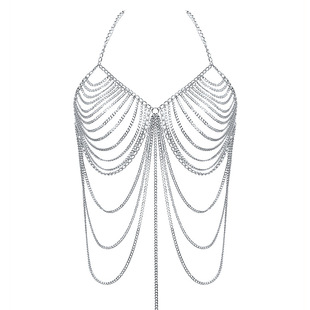 Amazon cross-border new alloy chain tassel fashion body chain women's sexy handmade chest chain body chain accessories