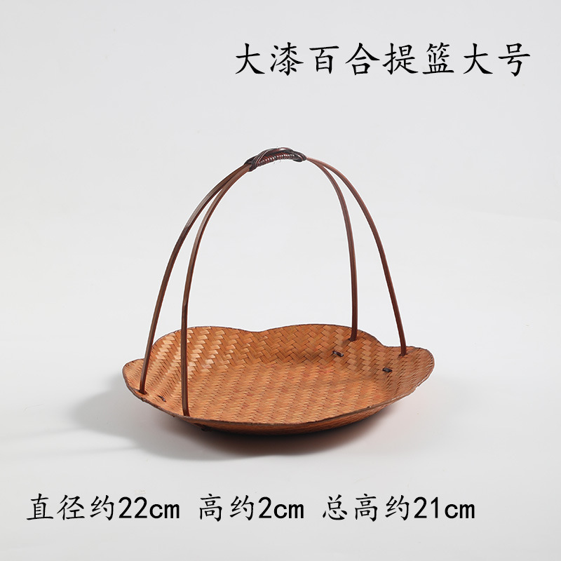 手作り竹編みバスケット家庭用ティープレート果物バスケット菓子トレイ創意竹バスケット結婚竹編みバスケット|undefined