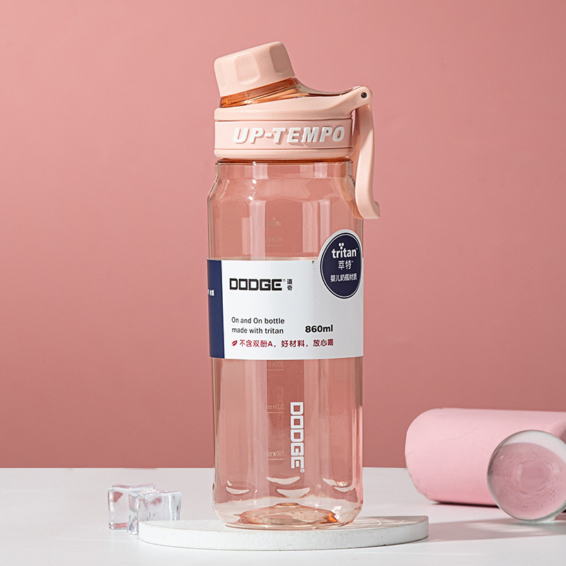 Botella deportiva de gran capacidad Xile Dodge, material Tritan, con asa portátil, ideal para gimnasio o viaje.